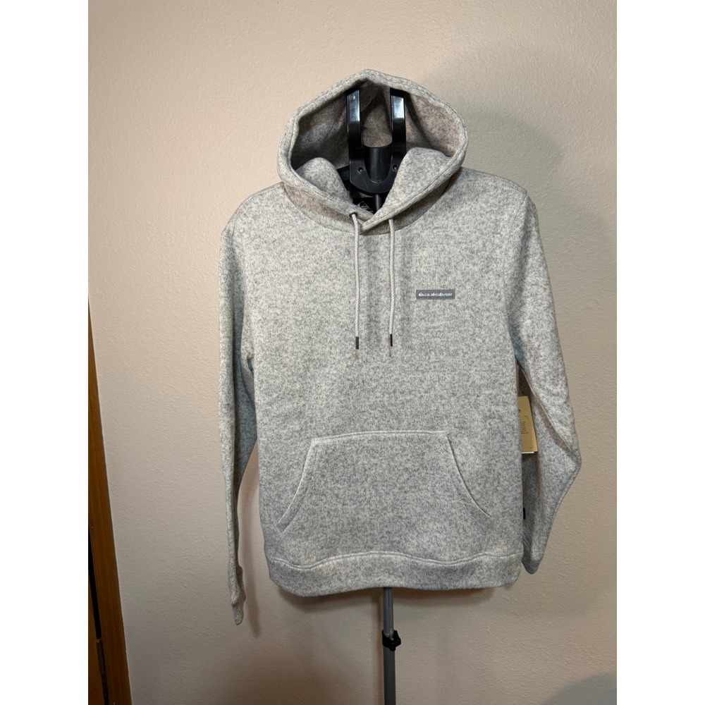 Quiksilver Mens Light Grey Heather Fleece Hoodie AQYFT03340 Small NWT